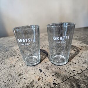 Set of 2 Gratsi Drinking Glasses Wine Cocktail Beverage Cheers!
